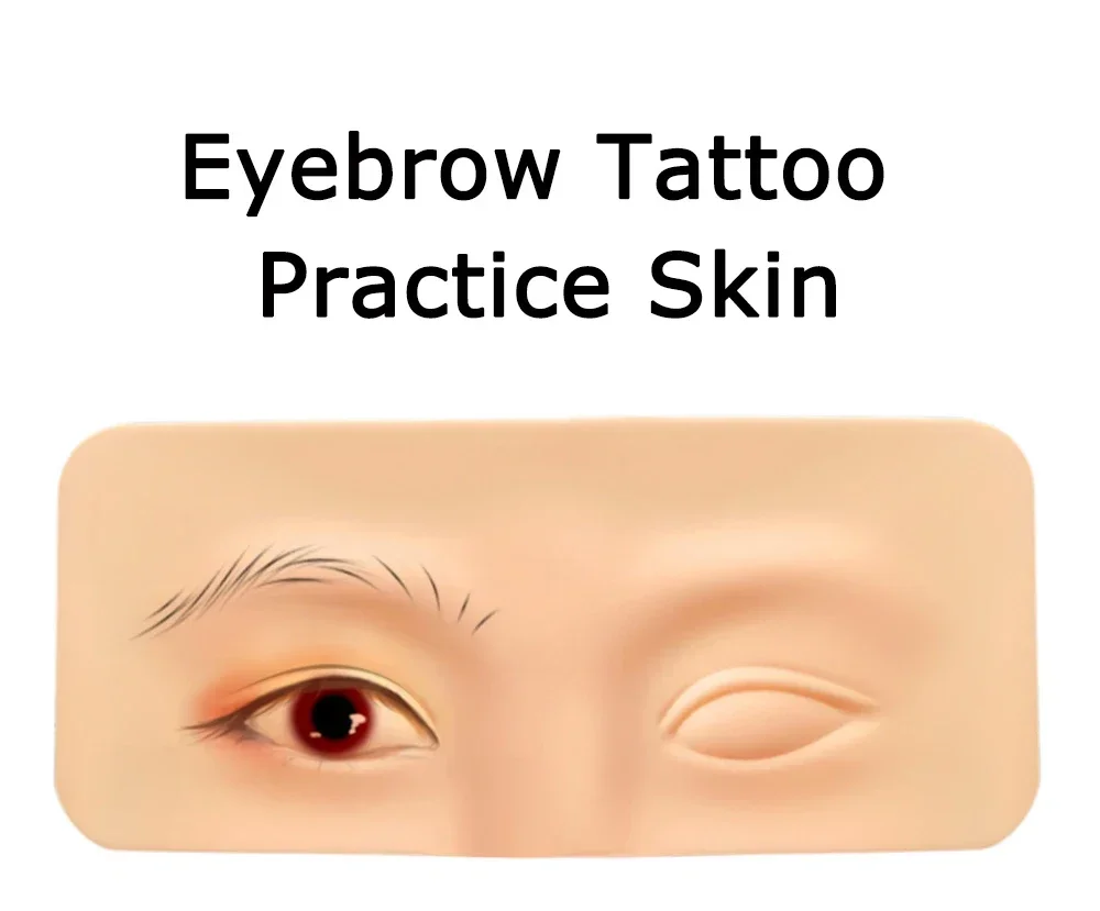 Eyebrow Tattoo Practice Skin Eye Makeup Training Skin Silicone Practice Pad for Microblading Tattoo Beginner Fake Eye Skin 1pcs