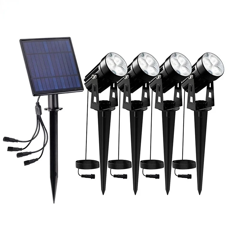 Solar Spotlights Aluminum Outdoor Waterproof Bright Solar Led Lawn Spike Security Tree Spot Solar Powered Flood Light