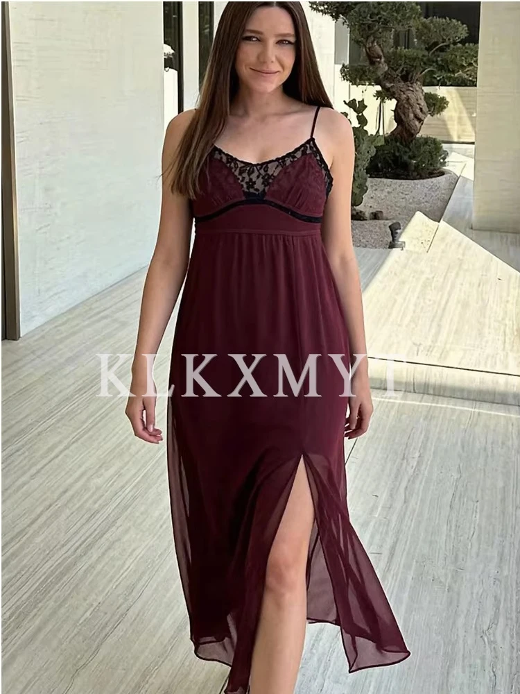 المرأة مثير فستان الرسن 2025 أزياء من الدانتل لصق أكمام عارية الذراعين الرسن فساتين النساء الصيف أنيقة فساتين الحفلات المسائية #2