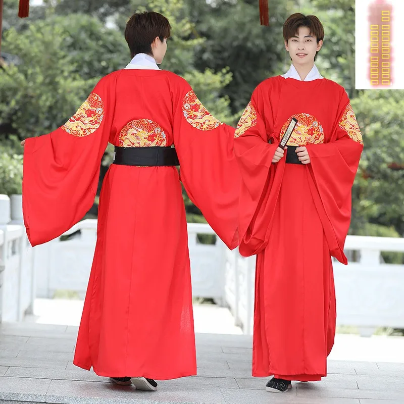 red-four-tiered-dragon-embroidered-round-ne-hanfu-men's-wedding-clothes-ming-dynas-sle-revival-photoaphy-sle-youth