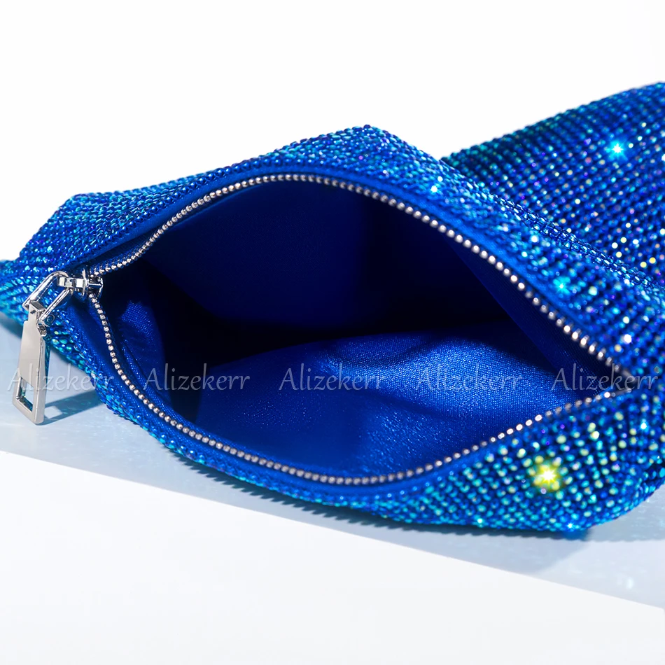 Imagem -05 - Alça de Metal Rhinestones Bolsas Noite para Mulheres Designer de Luxo Artesanal Lindo Bling Crystals Clutch Bolsas para Casamento