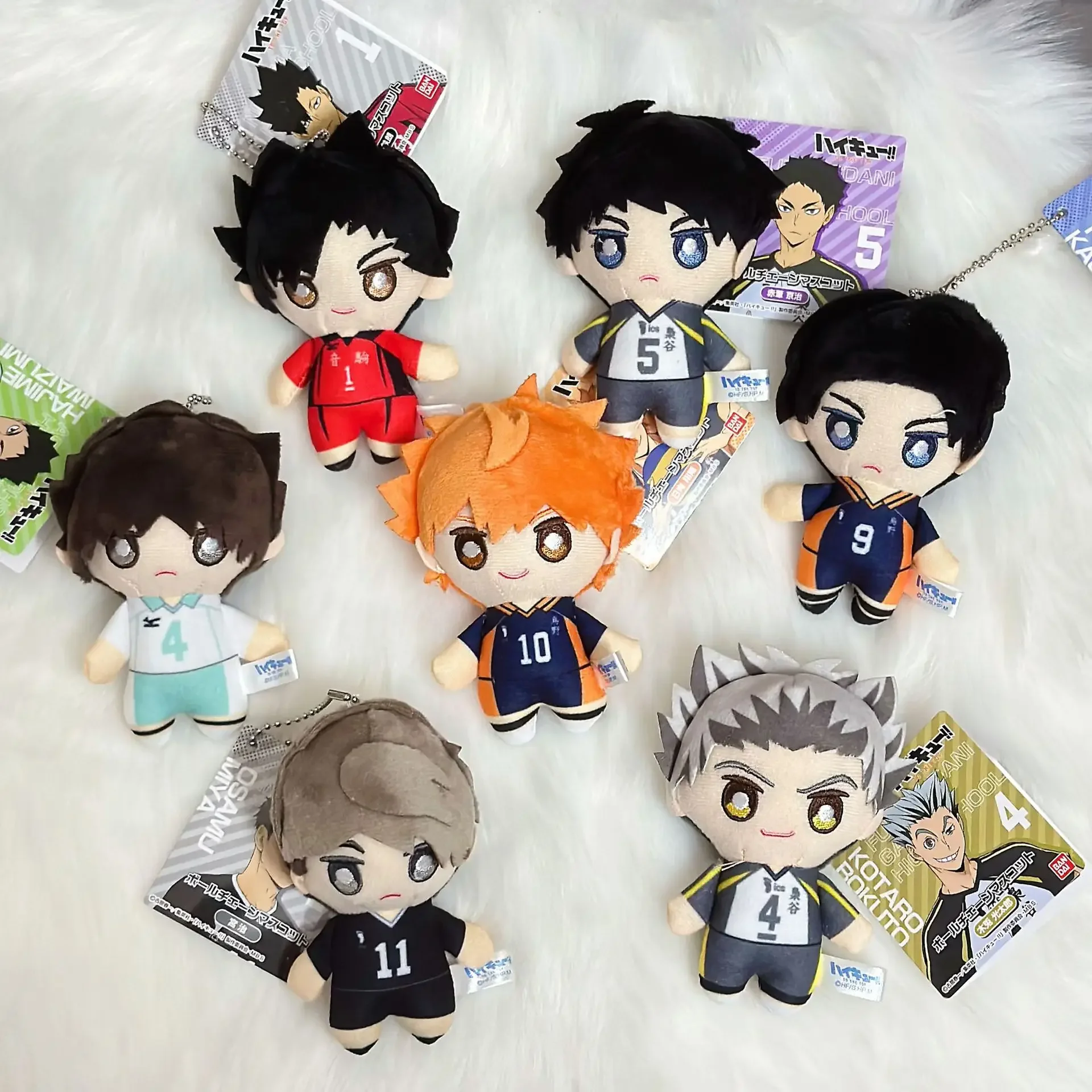 

10cm Anime Plush Toys Hinata Shoyo Yu Nishinoya Tobio Kageyama Kozume Kenma Oikawa Tooru Plush Key Chain Birthday Kids Gifts