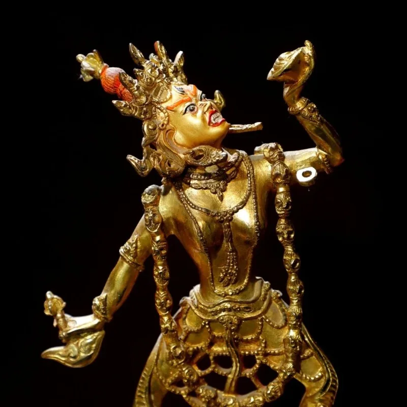 Antique Gilt Vajrayogini Statue Tibetan Buddhism Naro Dakini Buddha Sculpture Religious Collectible Home Decor Ornament