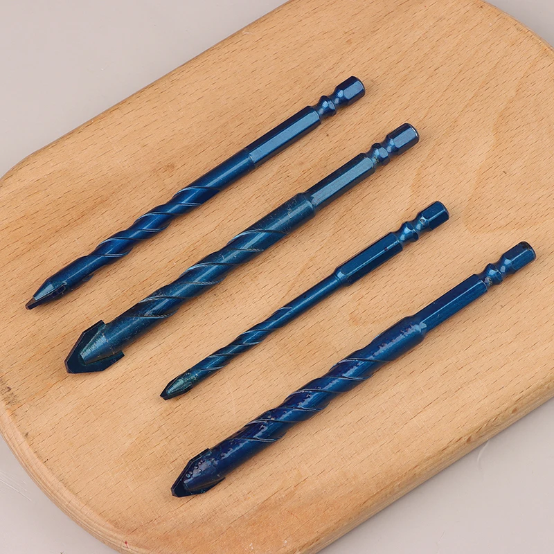 1/4 ชิ้น 6-12 มิลลิเมตรโรตารี่บิตสําหรับแก้วกระเบื้องเซรามิคอิฐ Hard Alloy ไม้เครื่องตัดรูเลื่อยก่ออิฐคอนกรีตเกลียวเจาะบิต