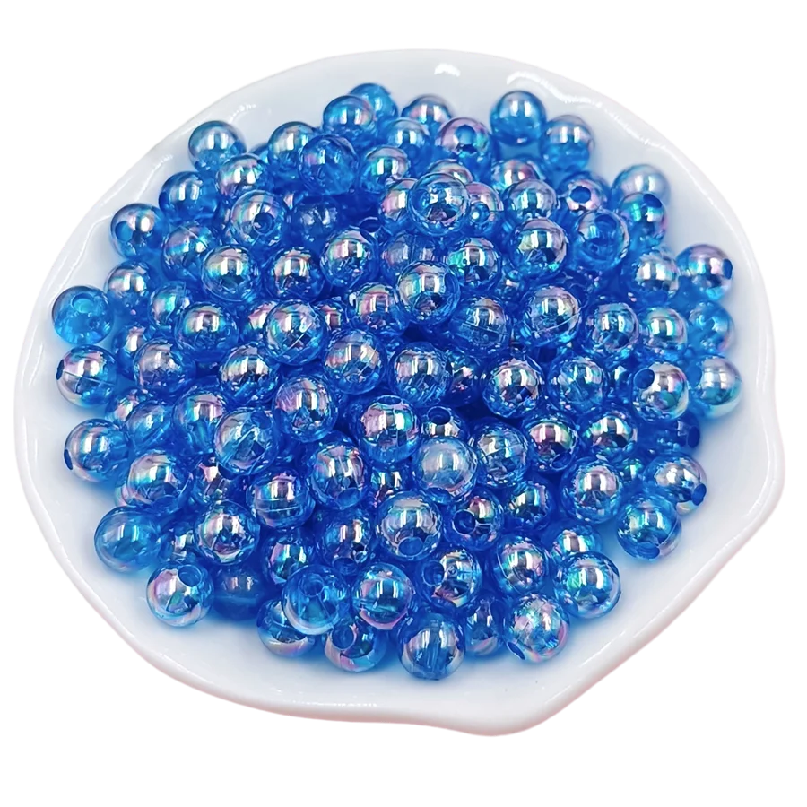 40-200Pcs 4-8mm DIY Crafts Loose Beads  Jewelry Making AB Color Acrylic Transparent Wholesale Round Necklace Bracelet