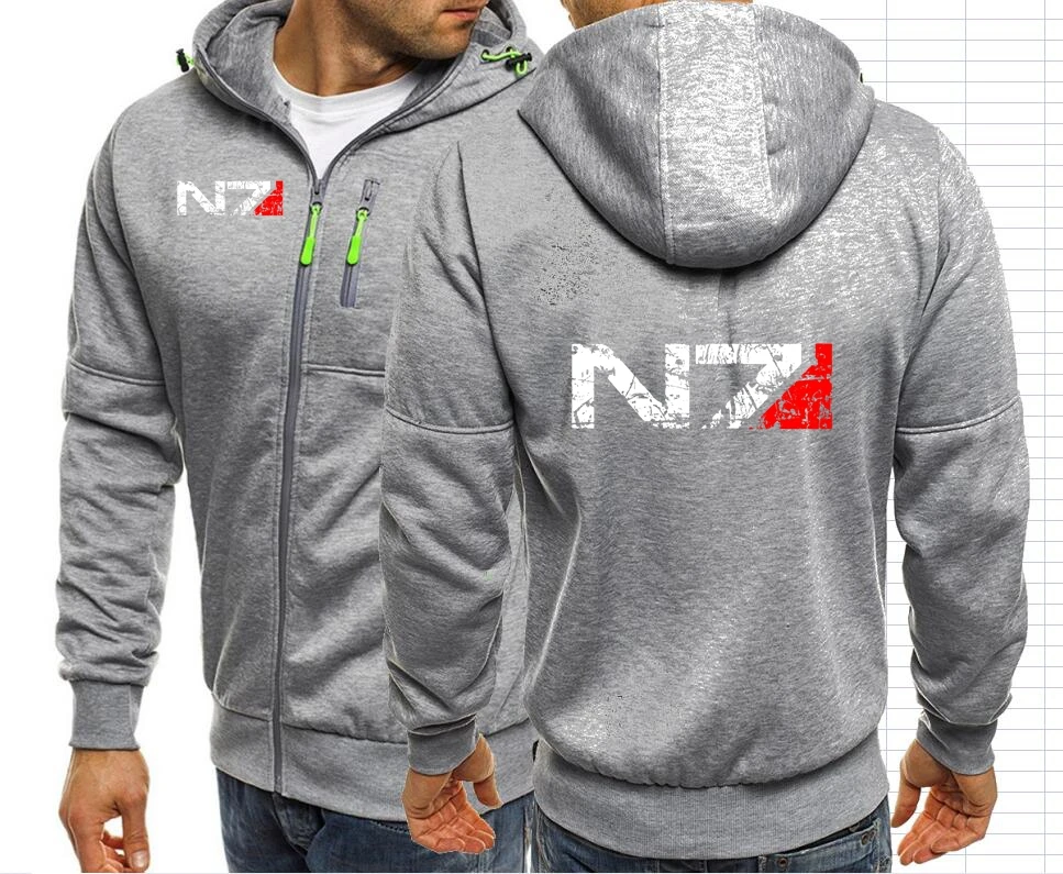 N7 Special Forces Men Jackets Hoodies Coats Vintage Mass Effect  Hoodies Hooded Outwear Streetwear Hoode Sweatshirt Men Zip-up