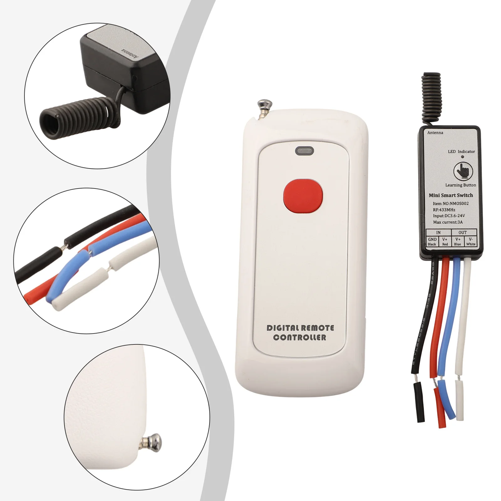 For Lights Programmable Receiver Feeder Activator Color White, Black Activate Feeder Up To 1000ft Compact Design