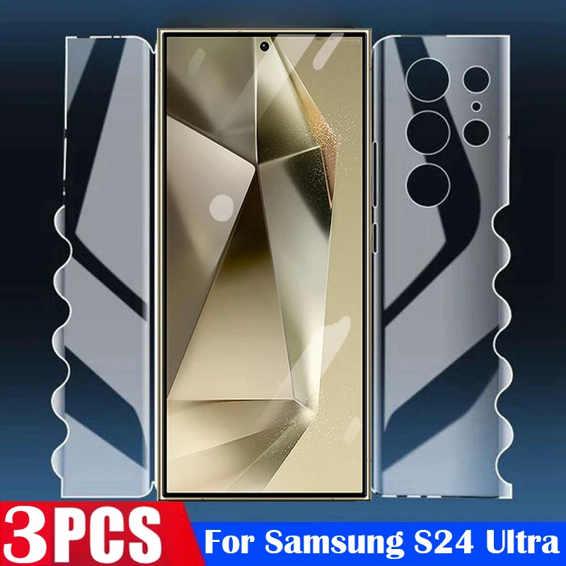 360° Full Cover Hydrogel Film for Samsung Galaxy S24 Ultra S22 S21 S23 S20 S10 Plus Note 10 20 Ultra Front Back Screen Protector