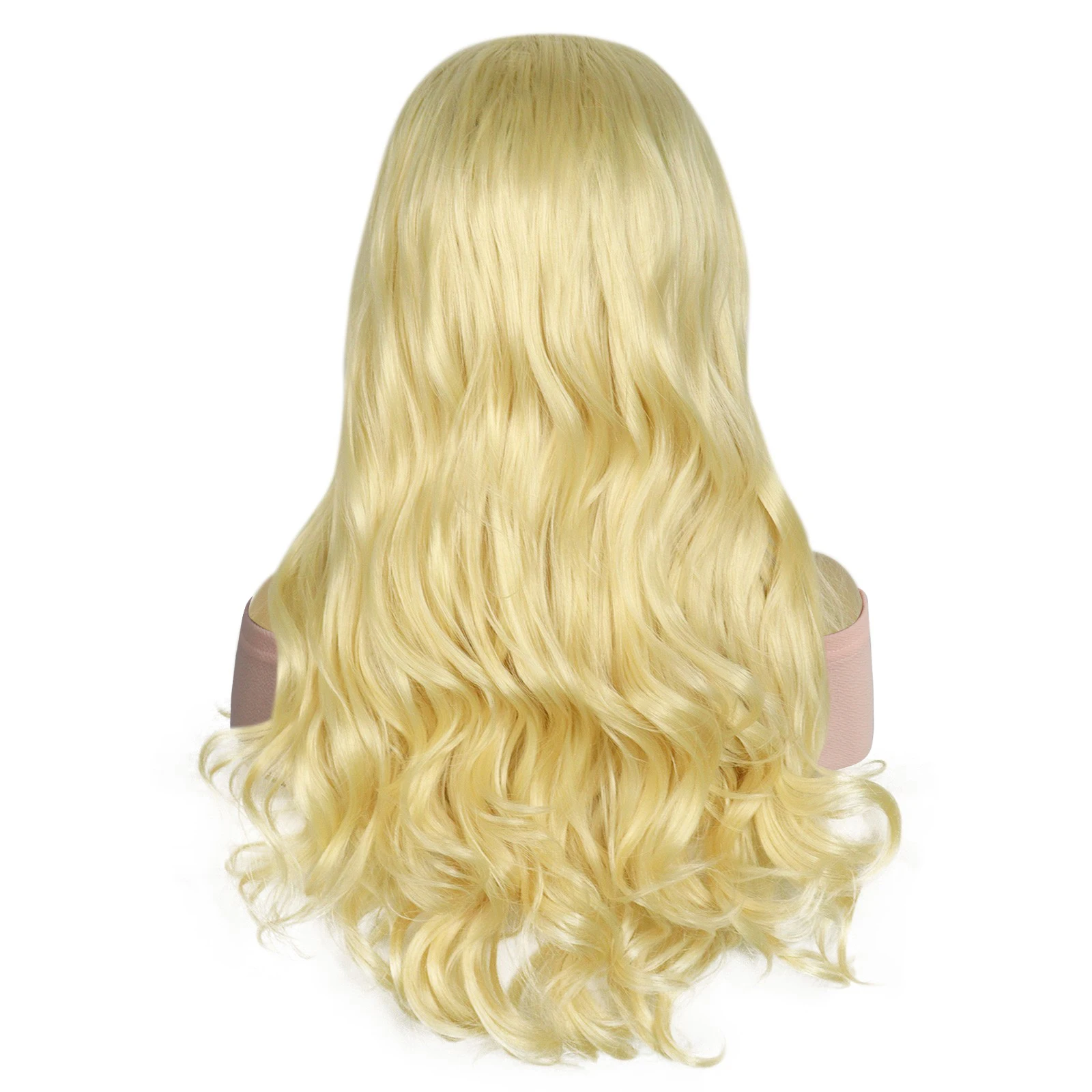 13x2 합성 롱 바디 웨이브 플래티넘 블론드 레이스 프론트 가발 (파티, 할로윈, 추수감사절 여성용 드레스업 가발)