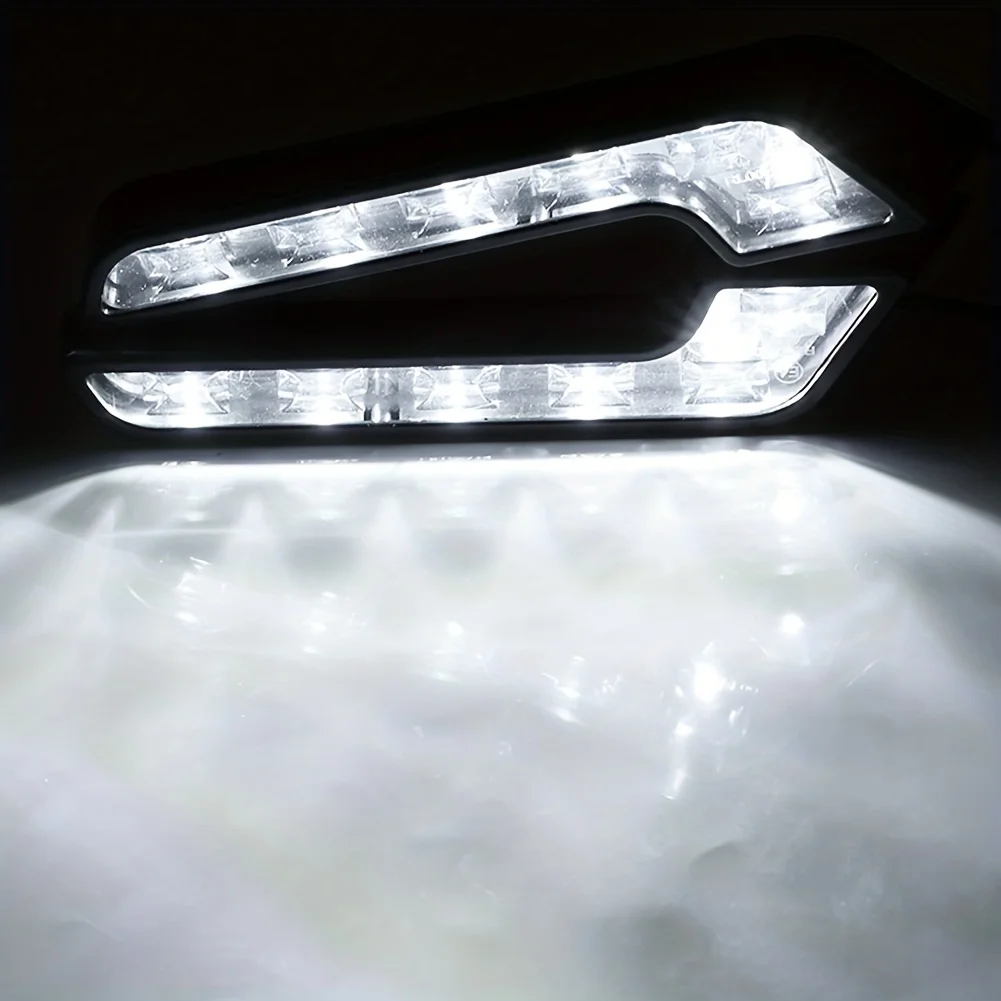 2PCS L Shaped Universal 6LED Car Driving Lamp Fog 12V DRL Daytime Running Light Kit Car Styling Super White