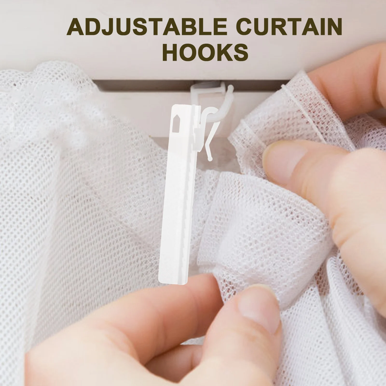 

50Pcs Plastic Adjustable Curtain Hooks Drapery Hanger Clip for Household Curtain Accessories Home Use Drapery Hook