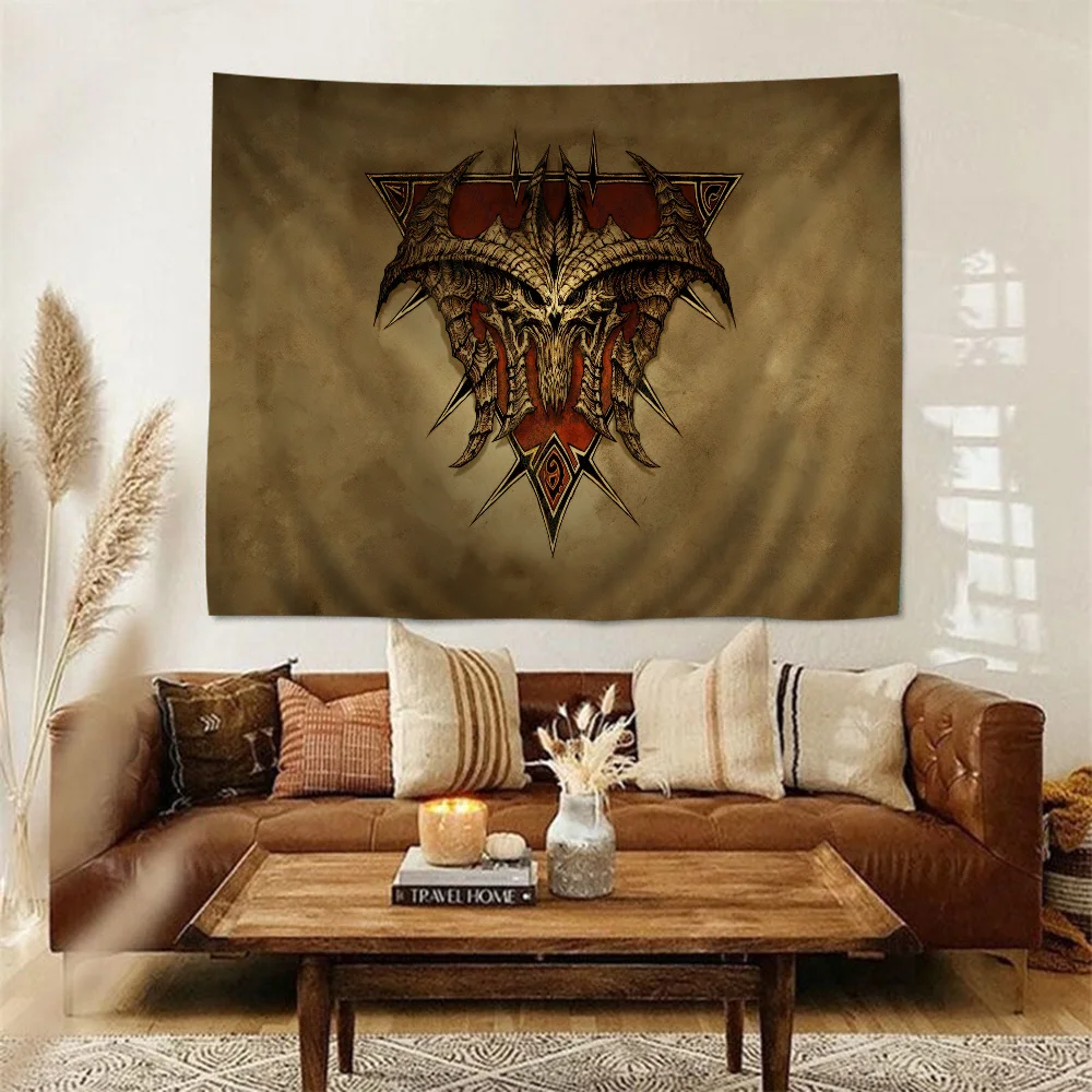 D-Diablo Hippie Wall Hanging Tapestries Art Science Fiction Room Home Decor Kawaii Room Decor