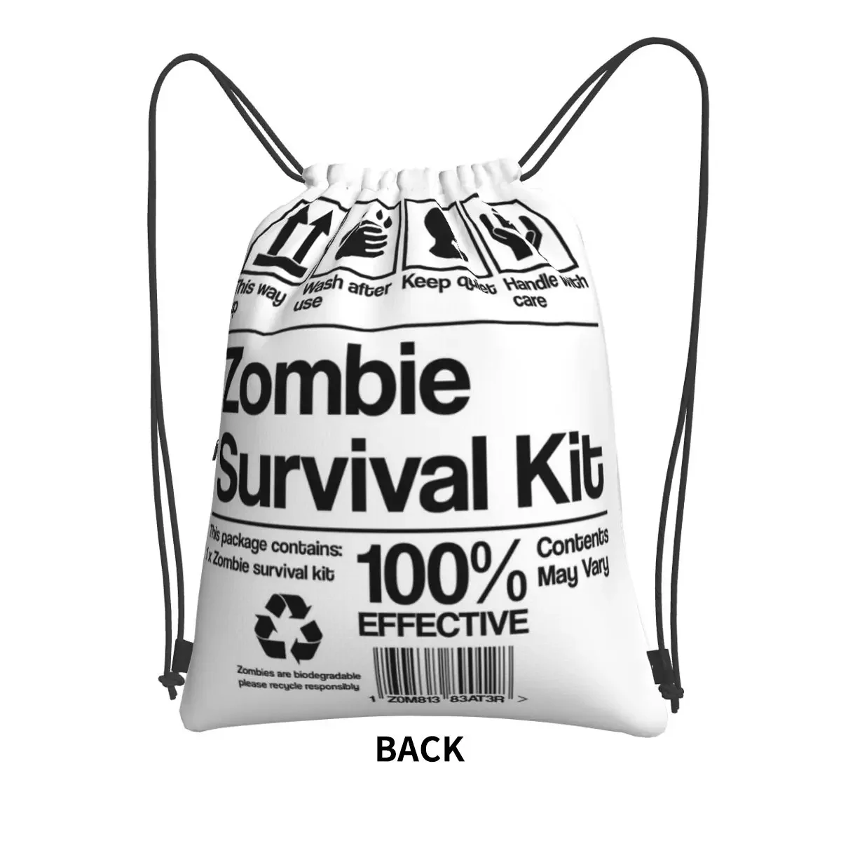 Zombie Survival Kit Portable Backpacks Drawstring Bag Casual Drawstring Bundle Pocket Storage Bags For Travel Sport Man Woman