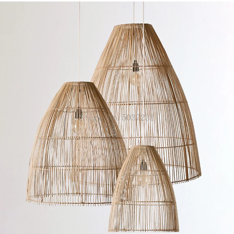 

Southeast Asia Rattan Chandelier Lights China Restaurant Living Room Pendant Lamp Bedroom Pastoral Handmade Rattan Hanging Lamp