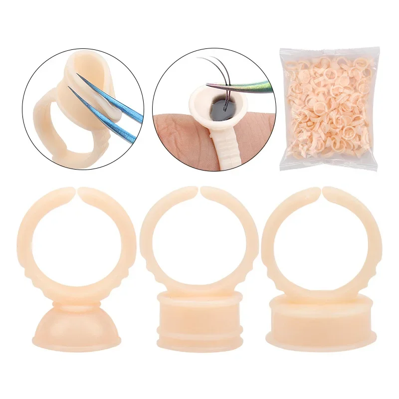 100 pz Silicone usa e getta tatuaggio inchiostro anello tazza Microblading pigmento colla titolare innesto ciglia gocce anello vassoio forniture per il trucco