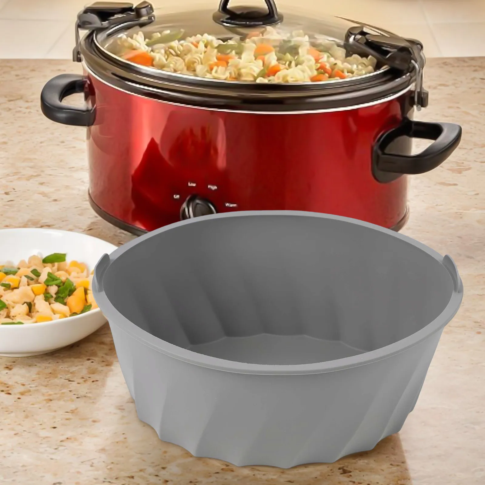 Cooking Made Easy with Reusable Silicone Liner for 6 8 Quart Oval Slow Cookers Dishwasher Safe and Heat Resistant