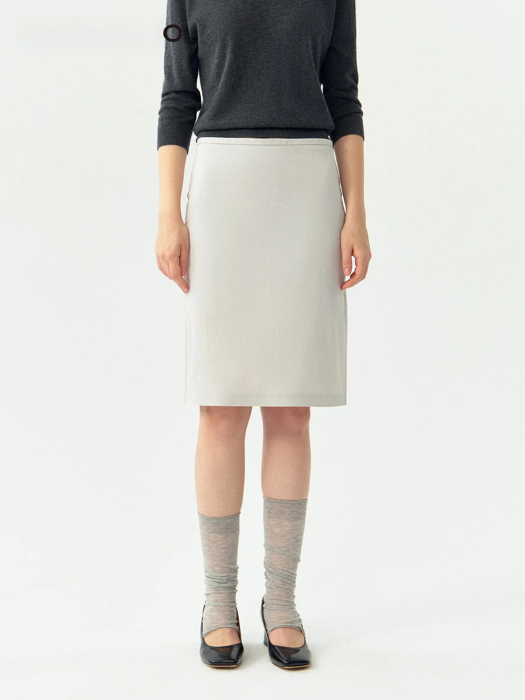 VERMO Classic 90s Retro Elastic Long Velvet Paper Feel Cotton H-Shape Versatile Half-length Skirt Ladies Low Waist Design