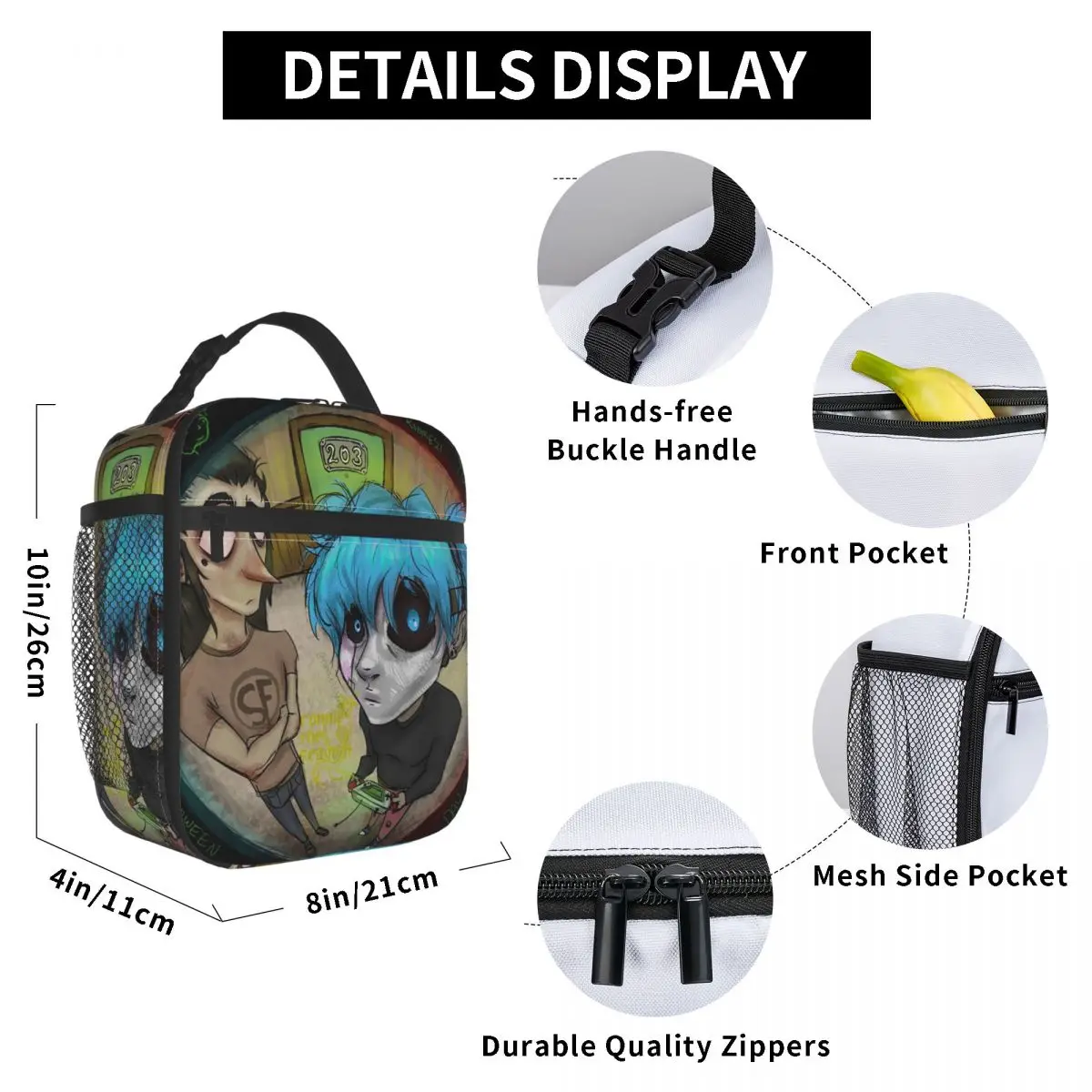 Game Sally Face Terror Adventure Insulated Lunch Bag Kids School Cooler Thermal Food Box Tote Leakproof Lunch Boxes Container