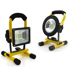 30W LED Portable Rechargeable Floodlight Waterproof Spotlight Battery Powered Searchlight Outdoor Work Lamp for Camping Lantern