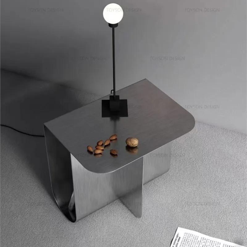 Warming Light Luxury Small Coffee Table Simple Modern Creative Sofa Edge Table Stainless Steel Bedroom Small Table Bedside Table