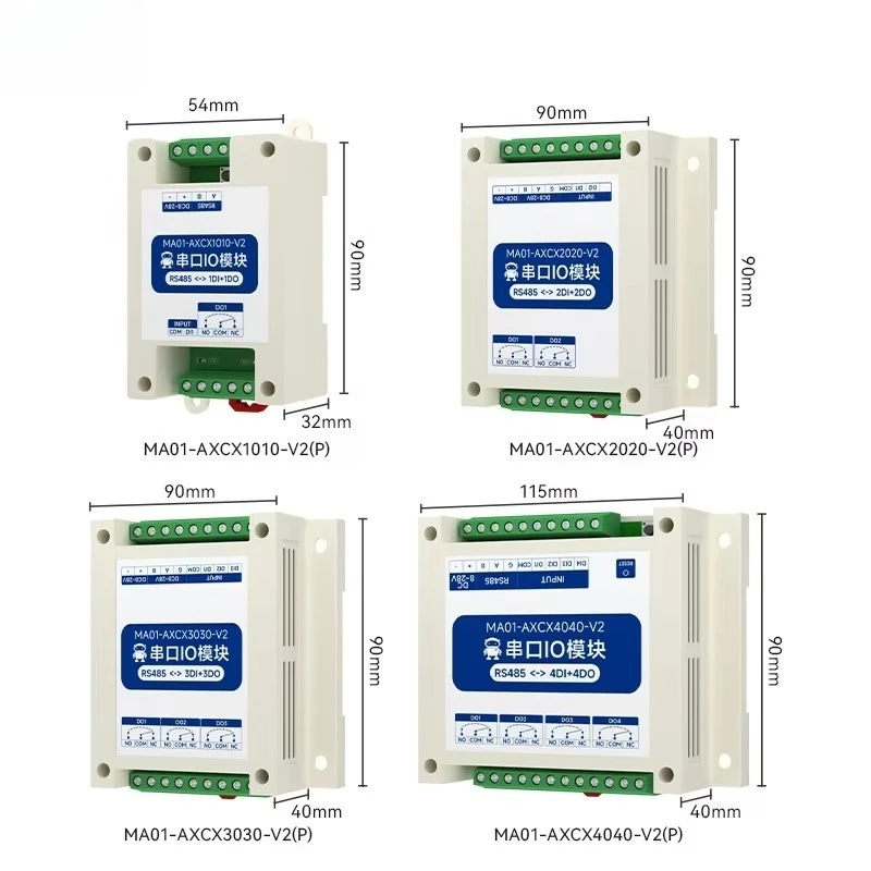 MA01 Series 4DI + 4DO 2DI + 2DO RS485 Standard ModBus-RTU Configuration/PLC/host Computer Serial I/O Networking Module