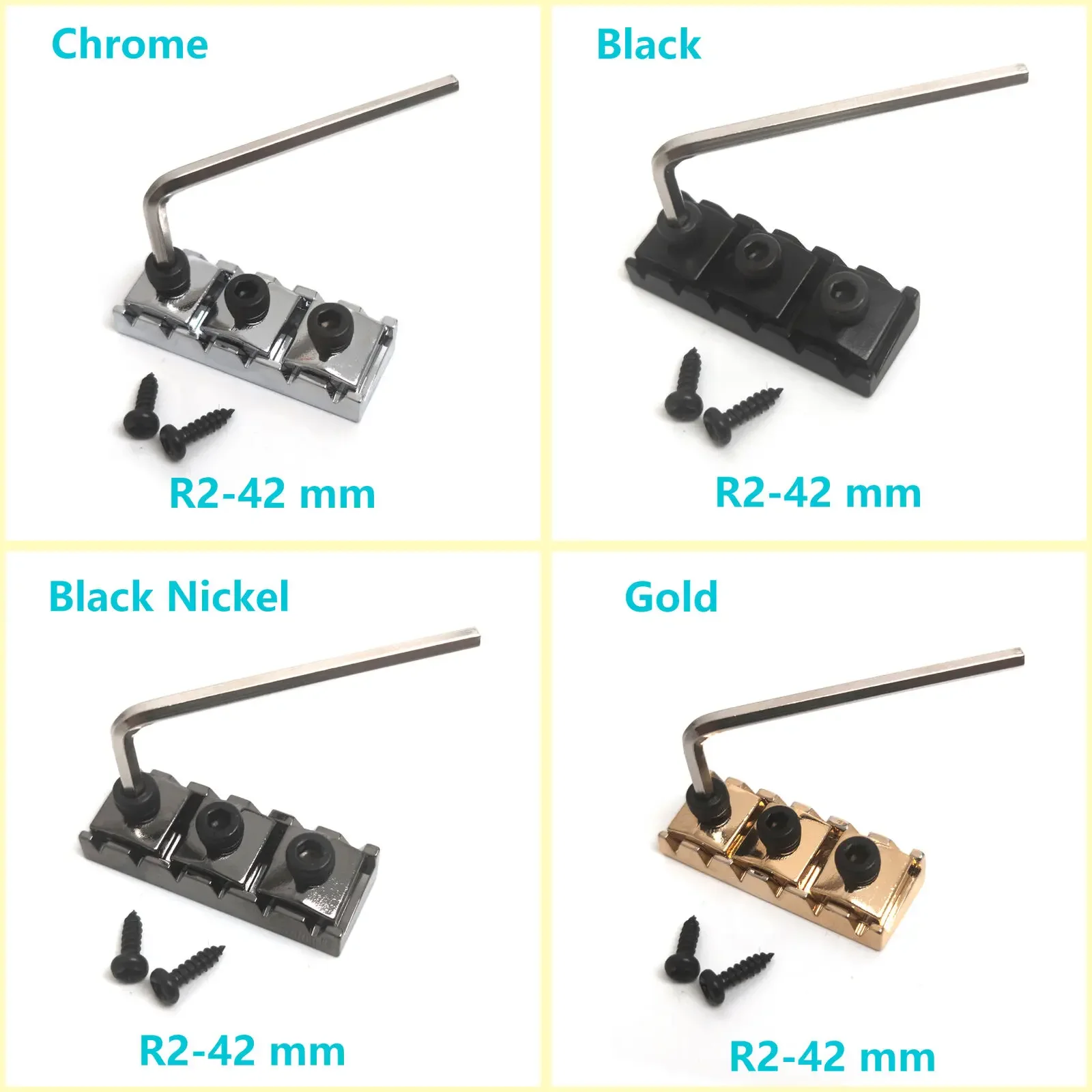 Guitar Locking Nut String Lock 42mm for 6-String Electric Guitar, Top Mount, Durable Guitar