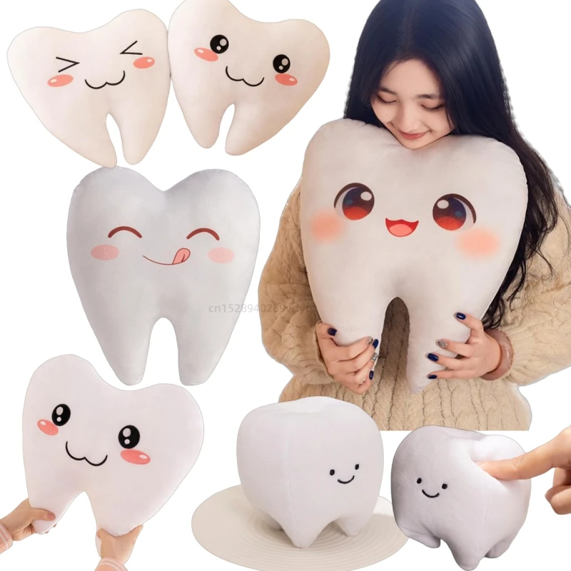 Simulation Lovely Tooth Plush Toys Cute Expression White Teeth Stuffed Soft Pillow Funny Sofa Cushion Gift For Children Gifts
