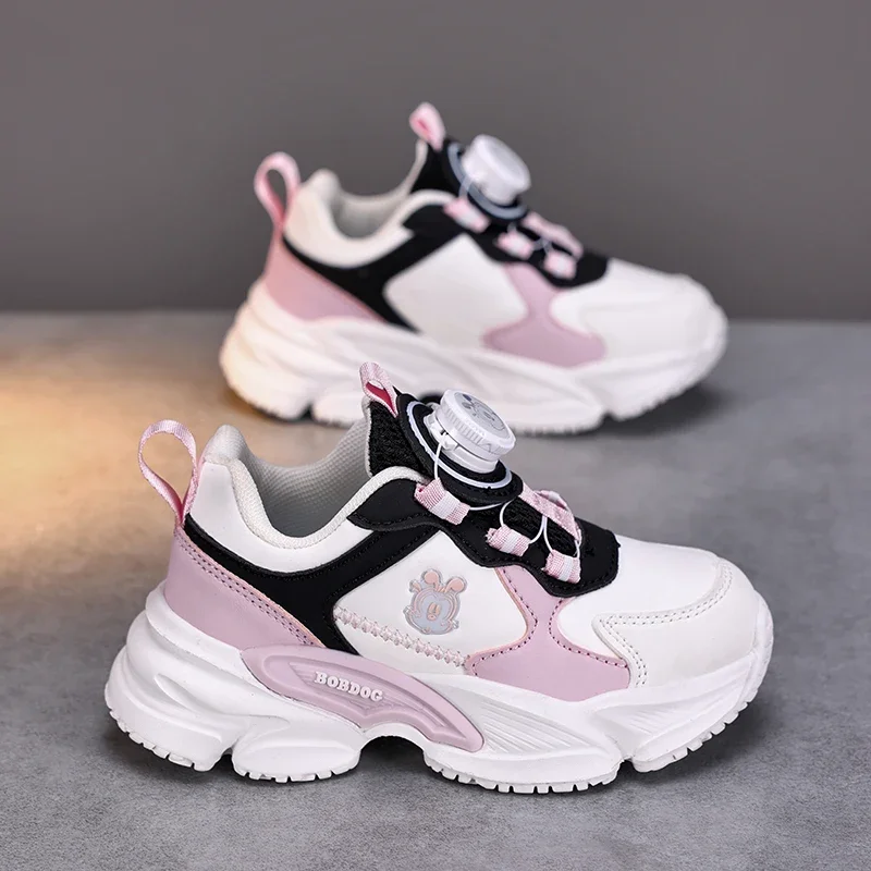 

Children's Running Sneakers Fashion Leather Kids Sport Shoes Soft Sole Non-slip Leisure Comfortable Boys Girls Casual Shoes