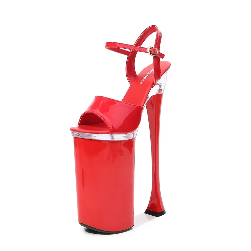 2024 Red Women Heels Super High 26cm Sandals Summmer Sexy Platform Nightclub Party Shoes High Heel Woman Fashion Shoes Stripers