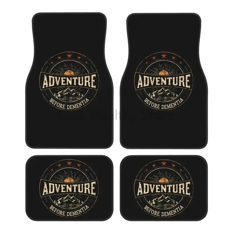 

Funny Adventure Camper Pattern Car Floor Mats Set of 4 Pcs Front and Rear Foot Mats Auto Accessories Universal for Car SUV Van
