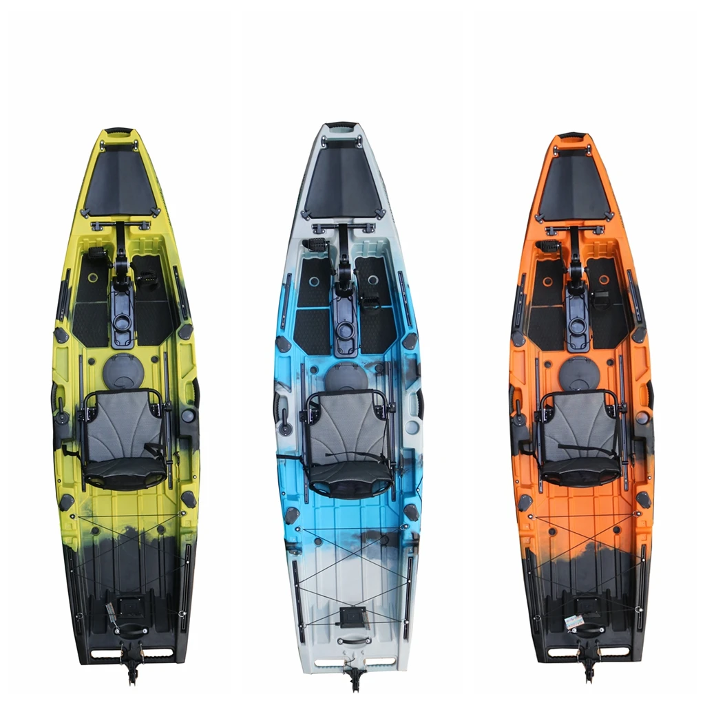 

2024 Vicking Single Paddler Pedal Kayak New Design PE & HDPE Hull with Rudder System Sit-on-Top Fishing Canoe