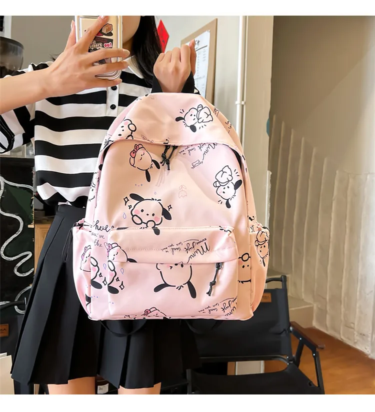 Hello Kitty Cosmetic Bag Girl Backpack Anime Cartoon Kt Travel Storage Bag Ins Style Student High Capacity Water Proof Gift