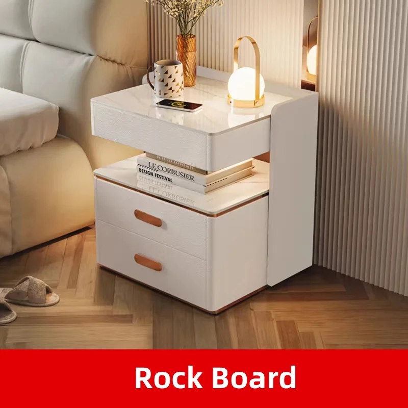 طاولة بجانب السرير حديثة وبسيطة وشحن لاسلكي وخزانة بجانب السرير الذكية لاستخدام غرفة النوم والمنزل أو الشقة #4