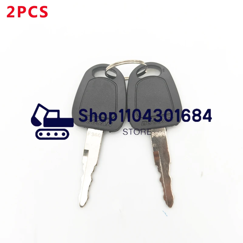 2 PCS F900 Key for Deawoo Doosan Terex Excavator Heavy Equipment Ignition Start Switch Door Lock Fit E80