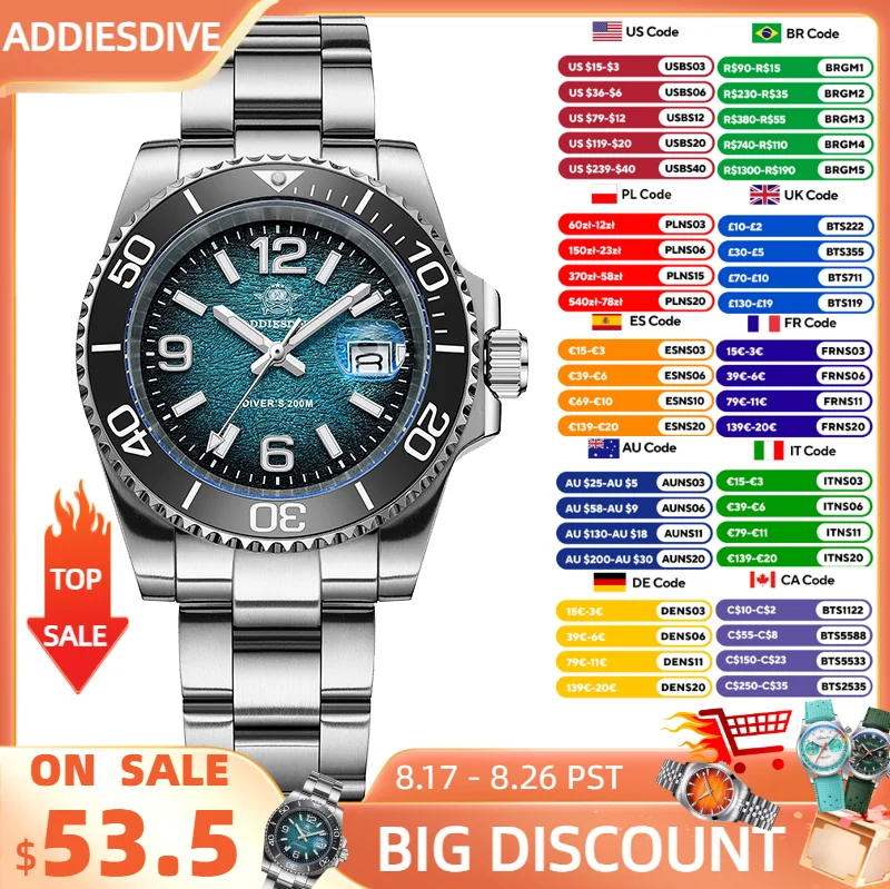 Rolex Watch Submariner - ADDIESDIVE 2025 New Men's Watch Diving