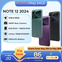 New HOTWAV Note 12 2024 Smartphone Android 14.0+5160MAH Cellphones 6+128GB 48MP+16MP+0.08MP Camera 6.8\