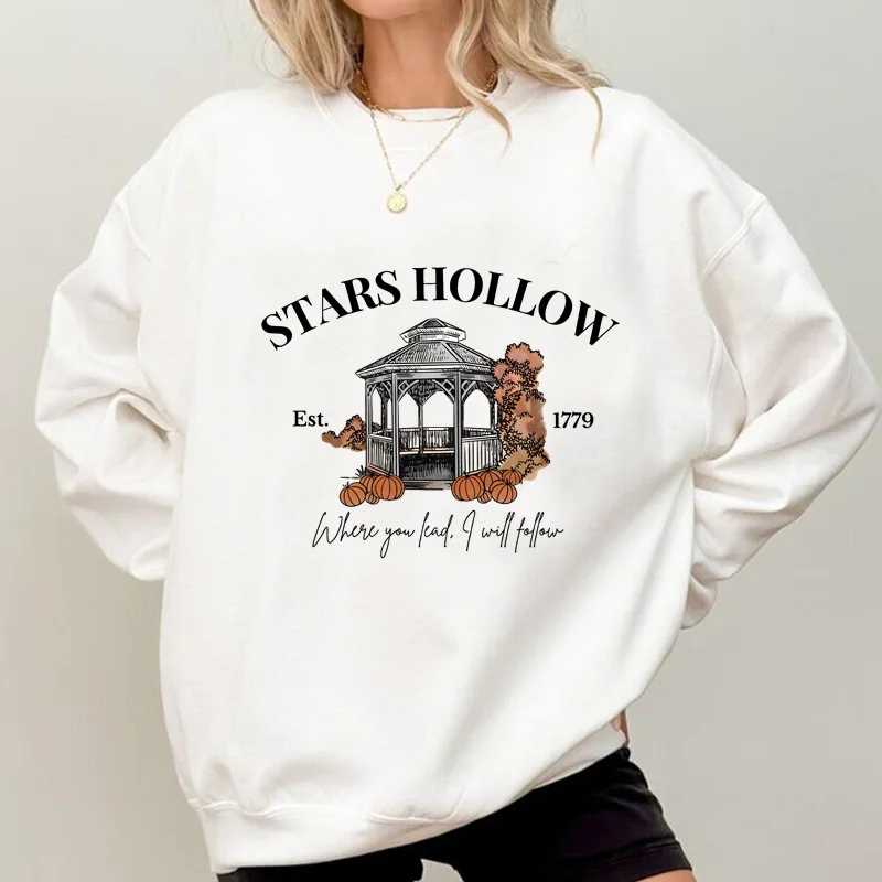 Stars Hollow Sweatshirt Women Where You Lead I Will Follow Sweatshirts Vintage Style Lukes Diner Autumn Pullover Hooded Coat