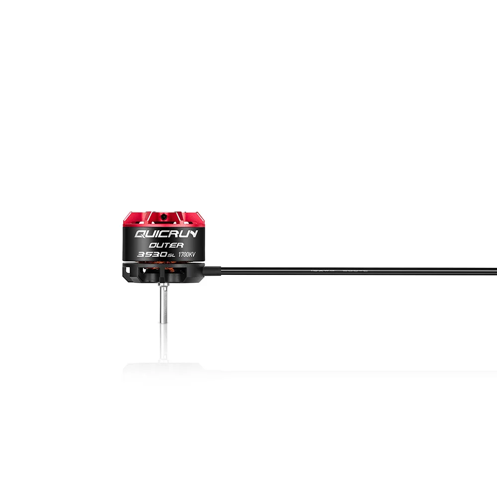 Motore brushless HobbyWing QuicRun Outer 3530 SL 1700KV/2200KV applicato a un'auto coperta con telecomando 1/10 1/12 RC