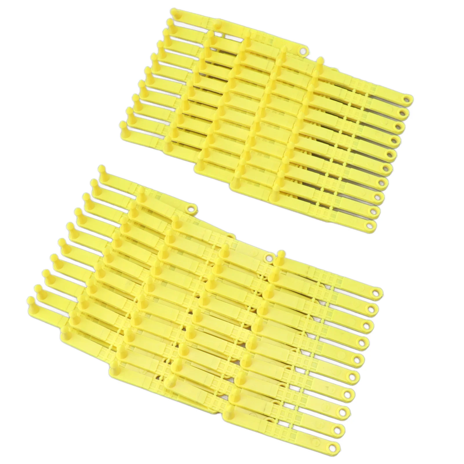 100Pcs 001 to 100 Number Plastic Livestock Tag Integrated Colorfast Livestock Ear Tags for Cattle Cows Sheep Pig Goats