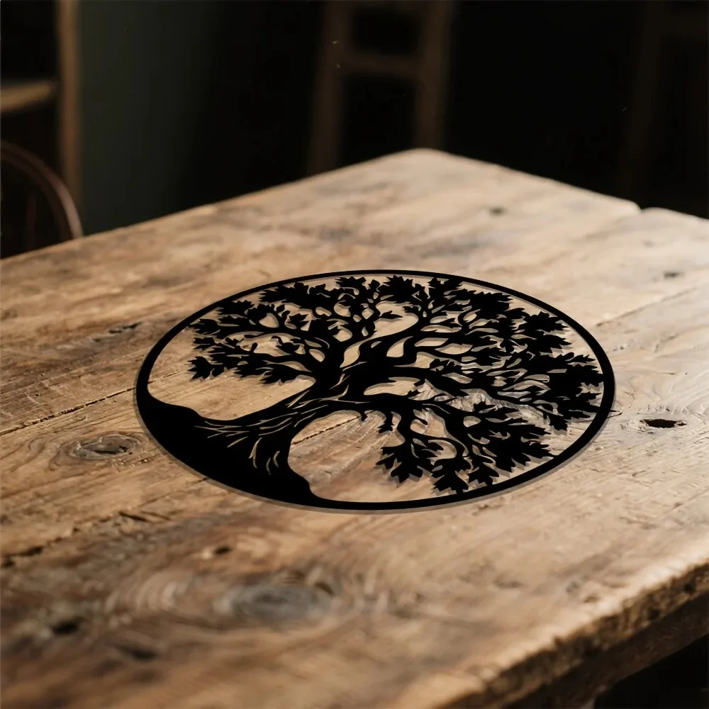 Metal Tree of Life Wall Art, 2D Metal Sculpture for Living Room Bedroom Office Garden Home Decor