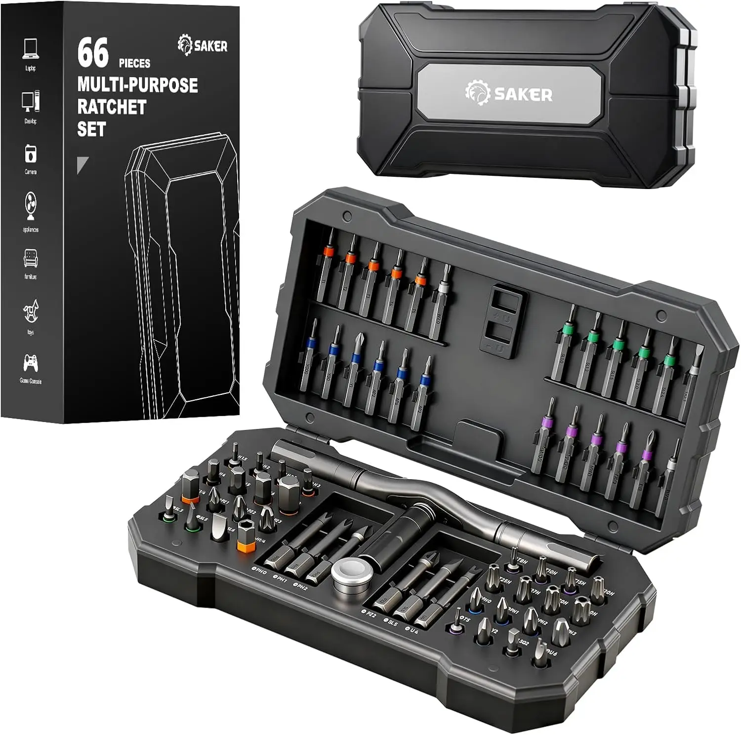 

66-in-1 Magnetic Screwdriver Set with Ratcheting Handle for Home, Electronics, DIY, Gifts