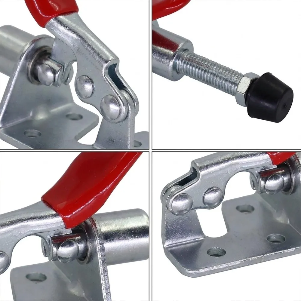 4pcs Red Silver Steel Horizontal Clamp For Welding Repair Work Safe Sheet Metal Removal Tool With PVC Jacket Protection