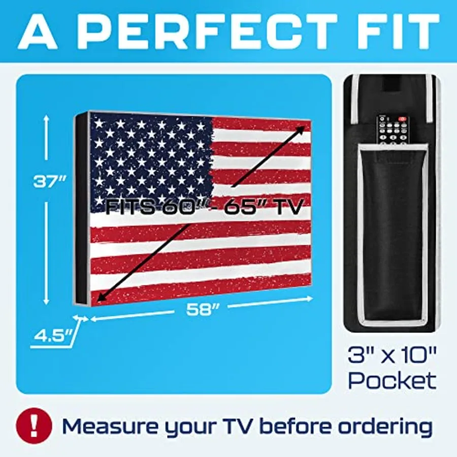 Outdoor TV Cover 65 Inch Waterproof, TV Enclosures with Smart Shield Screen Protectors, Ideal for Outdoor Use, Moving, and Stor