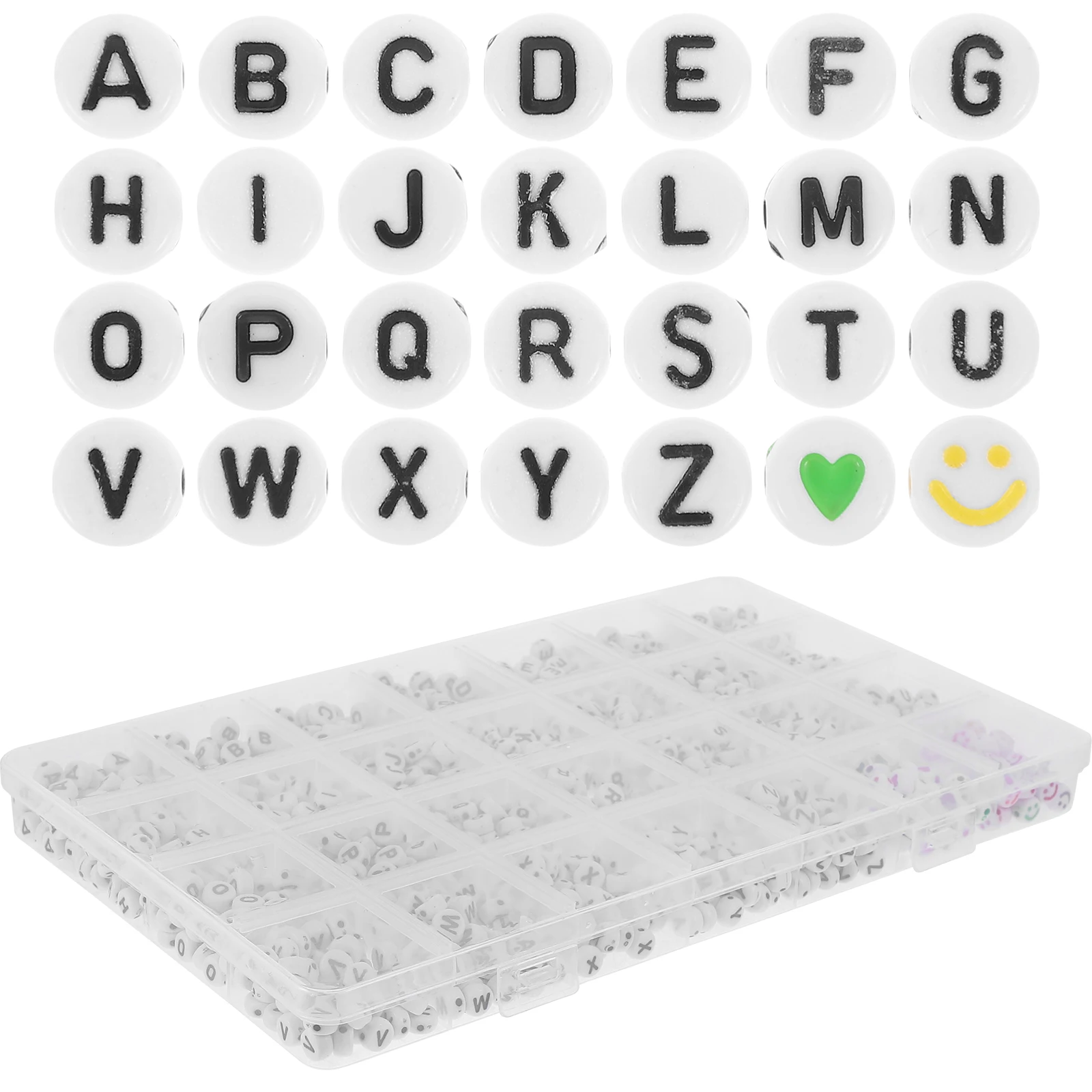 

1400Pcs DIY Kit Letter Bracelet Making Acrylic Craft Loose Beads Set 4x7mm Alphabet Jewelry Beads for Bracelets