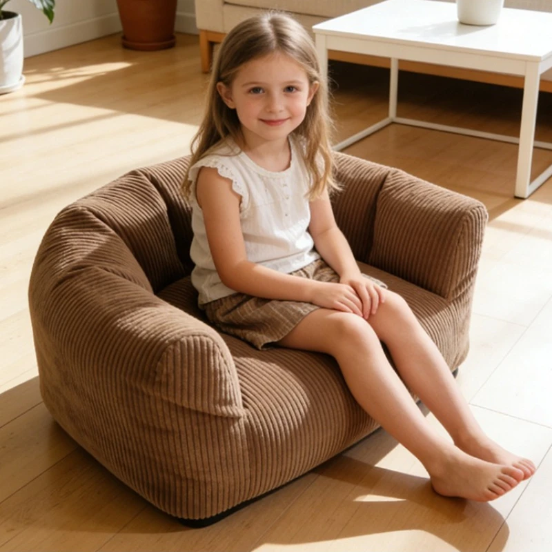 Small bean bag sofa, tatami lazy sofa, high backfill sponge filled bean bag sofa, high aesthetic corduroy compression sofa