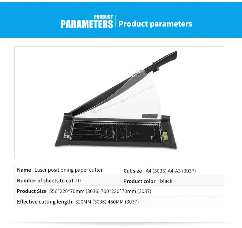 A3 10-sheet manual paper cutter for professional office work