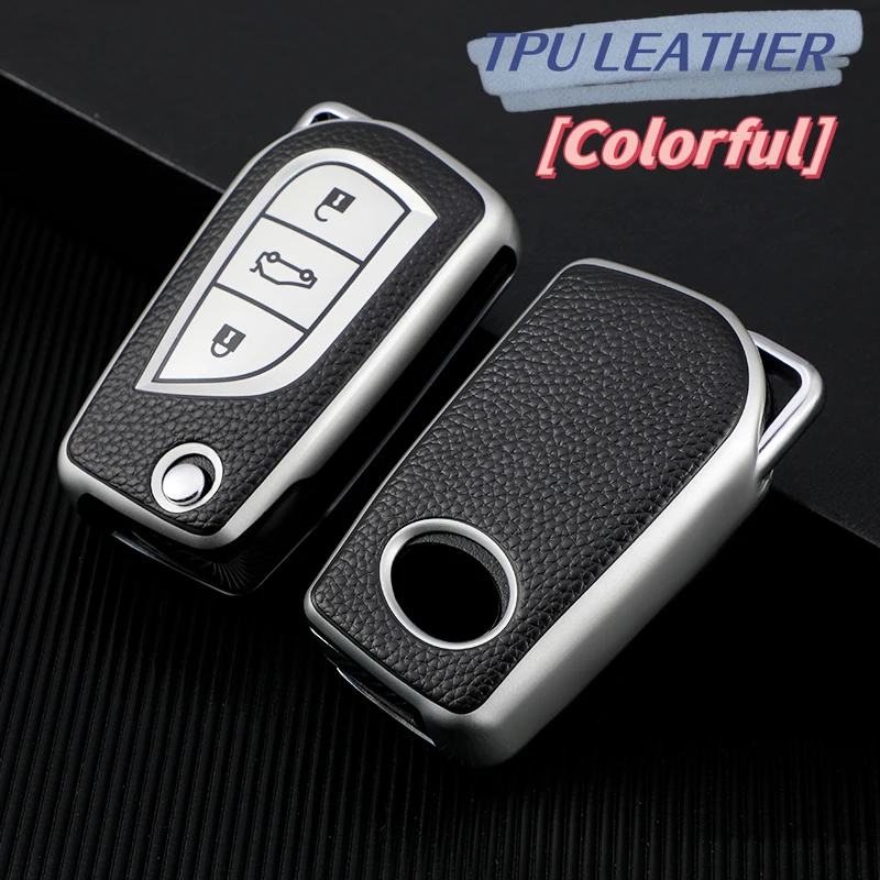 TPU Key Case for Toyota Corolla Levin Verso Yaris 2014 Auris Aygo RAV4 Scion 2015 2016 Leather Folding Car Accessories view 5