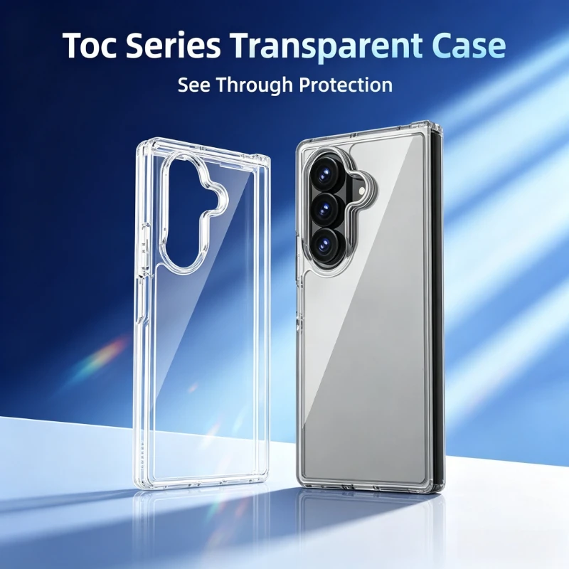 Original Acrylic 2.0 Anti-yellowing Transparent Case for Samsung Galaxy Z Fold 8 Ultra 7 6 Raised Camera Bezel Shockproof Cover