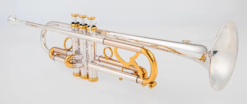 New 9345 Bb Trumpet Instruments Surface Golden Silver Plated Brass Bb Trompeta Professional Musical Instrument