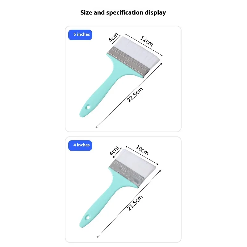 แปรงทาสีแบบไม่มีขุยสำหรับงานอุตสาหกรรม ด้ามจับพลาสติก สำหรับงาน DIY บนพื้นผิวลาเท็กซ์ ผ้าไหม แว็กซ์เนื้อนุ่ม บาร์บีคิว และงานอื่นๆ
